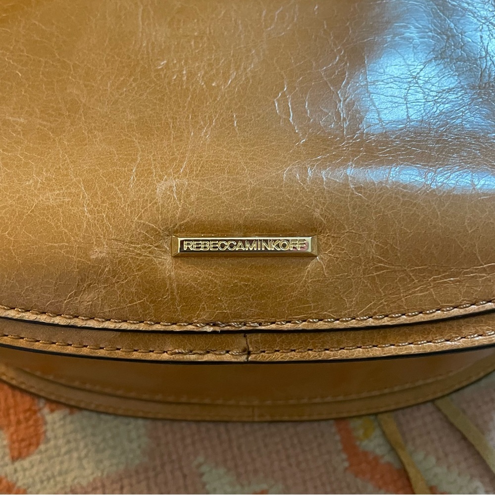 Rebecca Minkoff Leather Vanity Saddle Bag Cognac - Picture 6 of 16